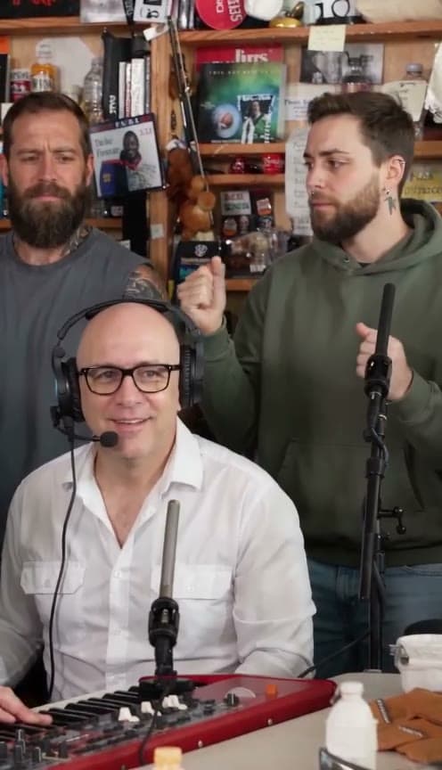 A frame from a Tiny Desk AI sample video